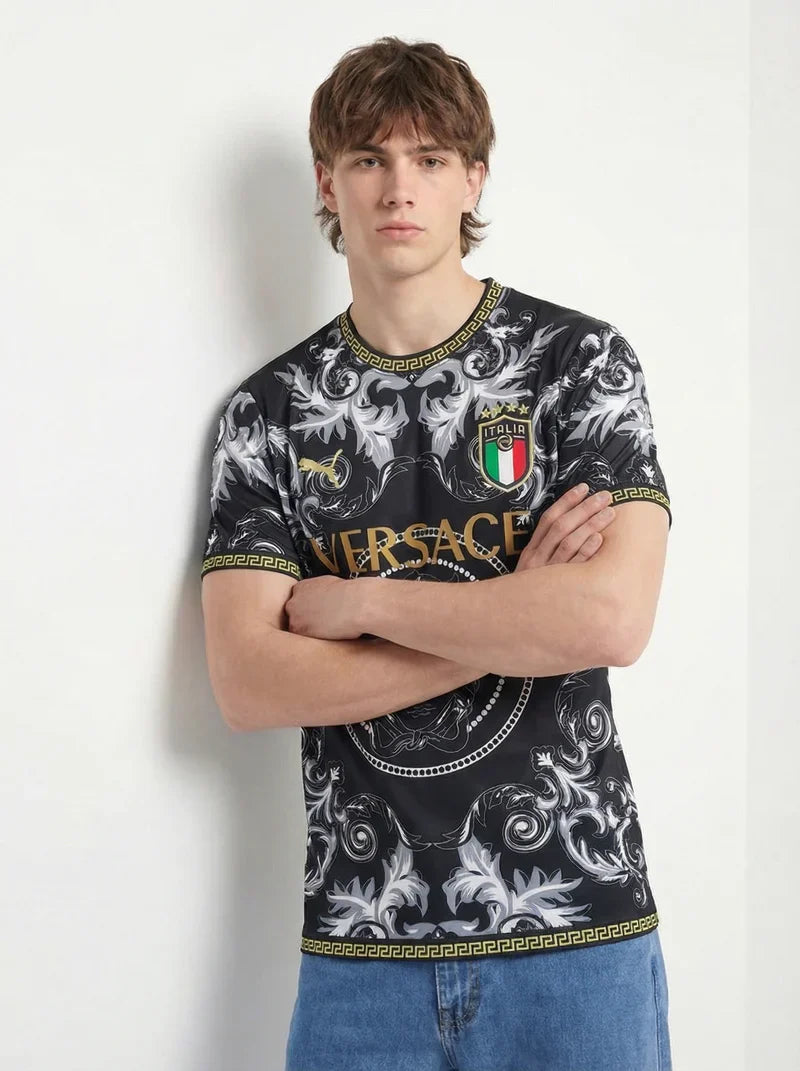 ITALY 2023 CONCEPT VERSACE BLACK HOME SHIRT