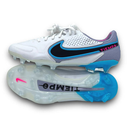 TIEMPO LEGEND 9 ELITE FG FOOTBALL BOOTS WHITE BLUE